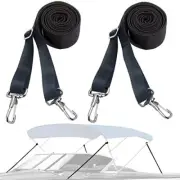 2 Pcs Bimini Top Straps Boat Awning Straps wit Loop Snap Hooks 28"~60"