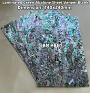 1pc 0.2-0.3mm Thick 140x240mm Laminated Green Abalone Sheet Veneer Blank Inlay