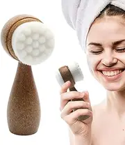 Double Sided Face Cleansing Brush, Manual Facial Scrubber With Soft Bristles, Gentle Exfoliation Tool For Women, Portable Brush Daily Face Washing, 4.33x1.57x1.77 Inches