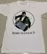 Vintage 90s 10000 Maniacs Band Cotton White Full Size Unisex Shirt