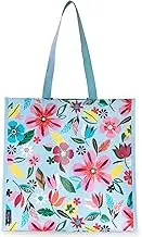 kate spade new york Reusable Shopping Bag, Grocery Tote with Shoulder Straps, Large Collapsible Tote, Safari Floral, Safari Floral