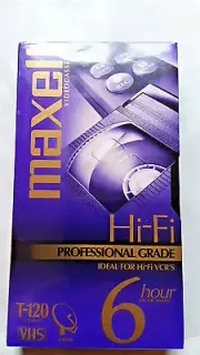 Maxell Hi-Fi Professional Grade T-120 Video Cassette 6 Hour Blank VHS Tape