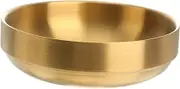 BIUDECO Double Walled Stainless Steel Serving Bowl Gold Instant Noodles Bowl for Rice Snacks and Desserts Elegant Kitchen Utensil
