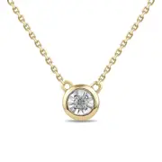 Diamond Set Solitaire Necklace in 9kt Yellow Gold