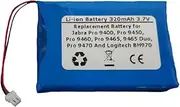 320mAh/3.7V Replacement Battery for Jabra Pro 9400 Pro 9450 Pro 9460 Pro 9465 9465 Duo Pro 9470 And Logitech BH970 Wireless Headsets