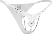 [ohmydear] Womens Sexy G String Thongs Sparkling Chains Panties Low Rise Bikini Brief Rhinestones Underwear