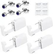 [orilace] 4Pcs Ear Piercing Kit - Self Disposable Ear Piercing Gun Built-in Earring Stud Low Pain At Home Body Piercing Kit Ease of Use 4mm