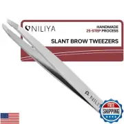 NILIYA Tweezers for Women Facial Hair, Precision Slant Eyebrow Tweezers, Shar