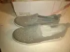Skechers Rhinestone Slip-On Shoes Madison Ave Taupe NEW A452199 Memory foam