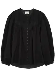 Isabel Marant Gregoria Cotton-blend Blouse - Black - 40 (UK12 / M) 40 (UK12 / M)