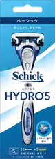 [DOKODEMO] Hydro Schick（Chic）Hydro 5基本支架（帶有刀片+1個替換刀片），帶有皮膚防護5葉片藍色