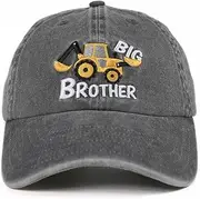 [INNObeta] Big Brother Gifts Cap for Boy, Adjustable Embroidered Baseball Hat Grey, Grey, Small-Medium