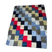 Crazy Quilt Hand Tied Patchwork Handmade 61X 49" Multi Textured Lap Throw Couch
