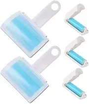 Reusable Washable Lint Roller Pet Hair Remover Cleaner with Cover for Clothes, Pet Hair, Car Seats, Include Medium/Small Size (Blue)
