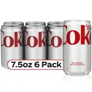 Diet Coke, 7.5 fl oz, 6 Pack (Package May Vary) Fl Oz (Pack of 6)