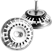 Sink Strainer Plug, 2Pack Kitchen Sink Waste Plug Drain Stopper Basket Filter - 304 Strainer Stainless Steel, 79mm
