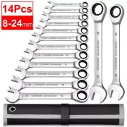 Ratcheting Combination Box End Gear Spanner Wrench Hand Repair Set 72 Teeth