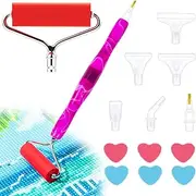 Sonsage Diamond Painting Resin Pen Only Purple Curvy 5D Ergonomic Diamond Art Roller Tools and Accessories Set Dots Round Square Drill Wax Pens Holder Supplies