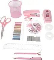 Gadpiparty Office Desk Accessories Kit Stapler Tape Dispenser and Remover Women's Desk Organiser Set