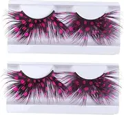 KAILIKETIY 2Pairs Cosplay Fake Eyelashes Costume False Eyelash Reusable Durable for Fashionable Looks Easy to Remove with Makeup Remover