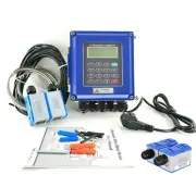 Ultrasonic Flowmeter 0.98-27.55inch with SD Card Data Logger TS-2 TM-1 Sensor