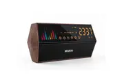 Woodgrain Audio Smart Wireless Bluetooth Speaker Retro Clock Alarm Clock Radio with Display-Brown