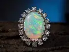 Natural White Opal Ring-925 Sterling Ring-Promise Ring-Wedding Ring-Opal Ring