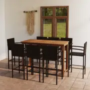 9 Piece Garden Bar Set Brown vidaXL