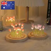 Artificial Tulip Flower Night Light Handmade DIY Bedside Lamp Table Lamp Gifts