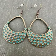 Divot Patina Copper Alloy Earrings