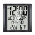 Wall Clock for Extra Large Digital Display for Time Day Calendar Thermometer