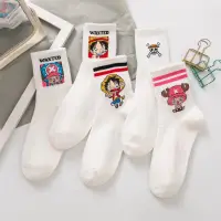 在飛比找蝦皮購物優惠-海賊王長襪 男女棉襪 卡通魯夫喬巴襪子 送朋友 節日生日禮物