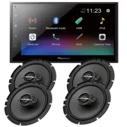 Pioneer DMH-342EX 6.8" Bluetooth AM/FM Car Stereo TS-A1671F 320W 6.5" Speakers