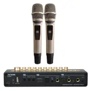 ACNOS Mi-30s Ver 2.0 Compact Portable Karaoke Mixer with 2 UHF Wireless Microphones & Carry Bag