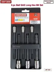 CRAFTSMAN 6 pc 1/4 3/8 SAE SAE Long Hex Allen key bit socket set