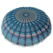 Large Mandala Floor Pillow Cover Cushion Cover - Blue