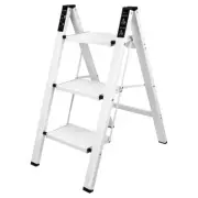 3 Step Ladder Portable Folding Pedal Anti-Slip Step Stool Aluminum 150KG Library