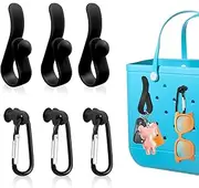 [Oudizz] 6Pcs Key Holder for Bogg Bag, Insert Hooks Accessories for Beach Bag, Carabiner Keychain Charm for All Size Bogg Bags