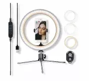 10" LED Ring Light with Tripod Stand & Remote Control & Phone Holder