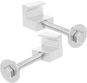 SOLUSTRE 2pcs Truck Clamp Truck Toolbox Clamps Net Clip Truck Toolbox Mounting Kit Car Topper J Bolt Truck Tool Boxes Clamps for Truck Pickup Tool Pickup Truck Aluminum Alloy Silver