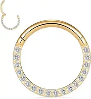 [PEAKLINK] G23 Titanium 14G 16G 18G 20G Hinged Segment Clicker Nose Ring Hoop Cartilage Earrings Body Piercing