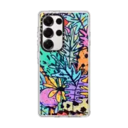 Galaxy S25 Ultra Clear Magnetic Case Crayon Floral by Matthew Langille