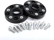 Szwaldaper Spacers 2Pieces 25/30/30/35/40mm 7075 Aluminum Alloy Wheel Spacers Adapters PCD 5x112 CB=57.1mm Suit, for, Universal Car Shims Plate Car Wheel Spacer Adapter(Black 40mm)