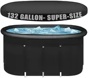 Ice Bath Tub for Athletes with Cover XL Large 132 Gallons Cold Plunge Tub for Recovery, Ice Bath Plunge Pool Fit for Family Gardens, Gyms,and Cold Water Therapy Training