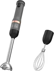 BLACK+DECKER BCKM1011KGF Hand Blender Kitchen Wall Mixer Electric with Measuring Cup and Charger (7.2 Volt, Wireless Purée Stick, Blender & Food Processor with 5 Power Levels, in Set with 700 ml)