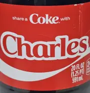 Share A Coke with Charles 2025 Personalized Gift Coca Cola Bottle 20oz