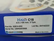 item no: 92814-602 HPLC Column HALO C18, 90 Å, 2.7 µm, 4.6 x 100 mm