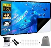 Black Backing Projector Screen Outdoor Indoor Portable Projection Screens Movie Screen 16:9 Foldable for Home Theater Movies, Office, Outdoor Movies (150 INCH)