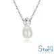 【925 STARS】純銀925設計感美鑽豆豆淡水珍珠造型項鍊 造型項鍊 美鑽項鍊 珍珠項鍊