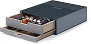 [Durable] Coffee Point Storage Box | 2 Drawer Set with Draw Insert | Ideal for Coffee Pod Capsuals and Tea Bags | Charcoal/Anthracite Grey